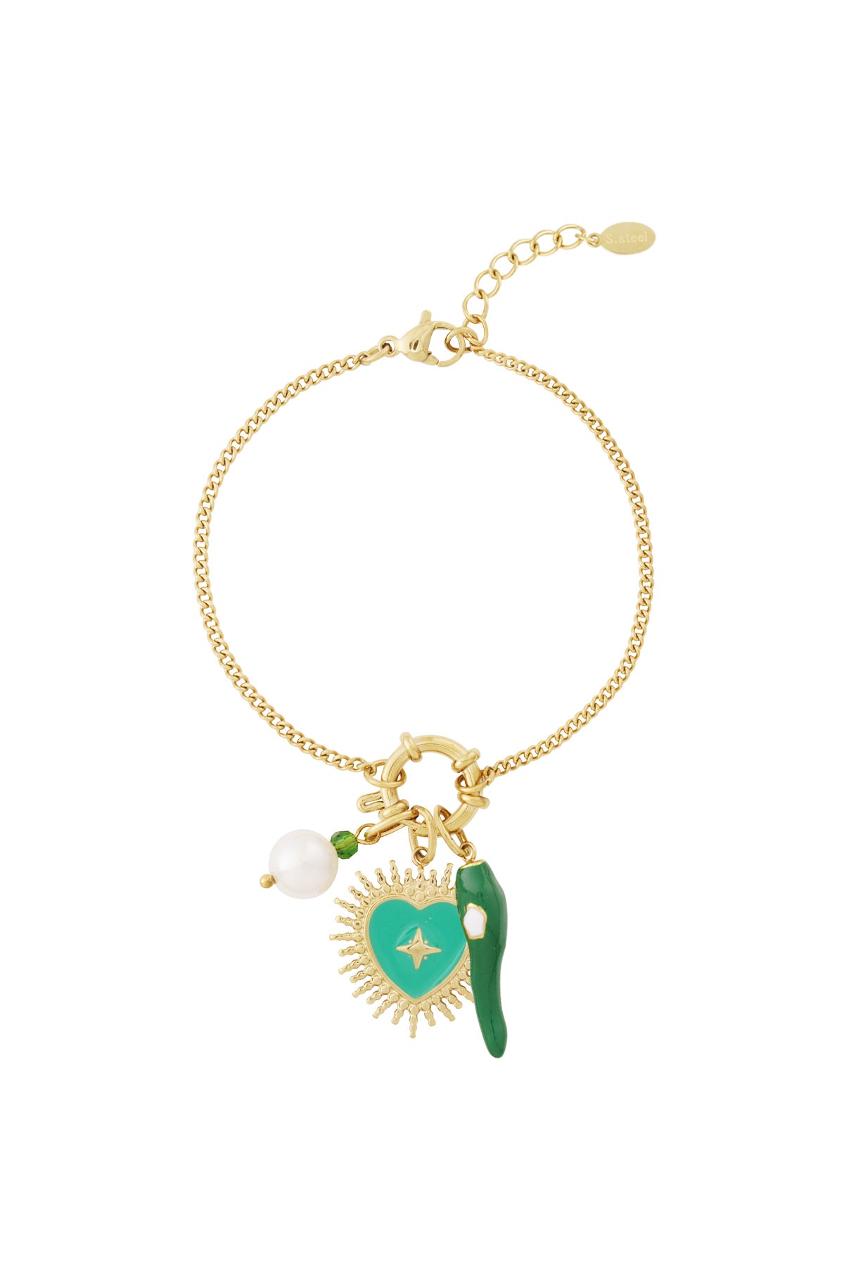 Green heart DIY bracelet