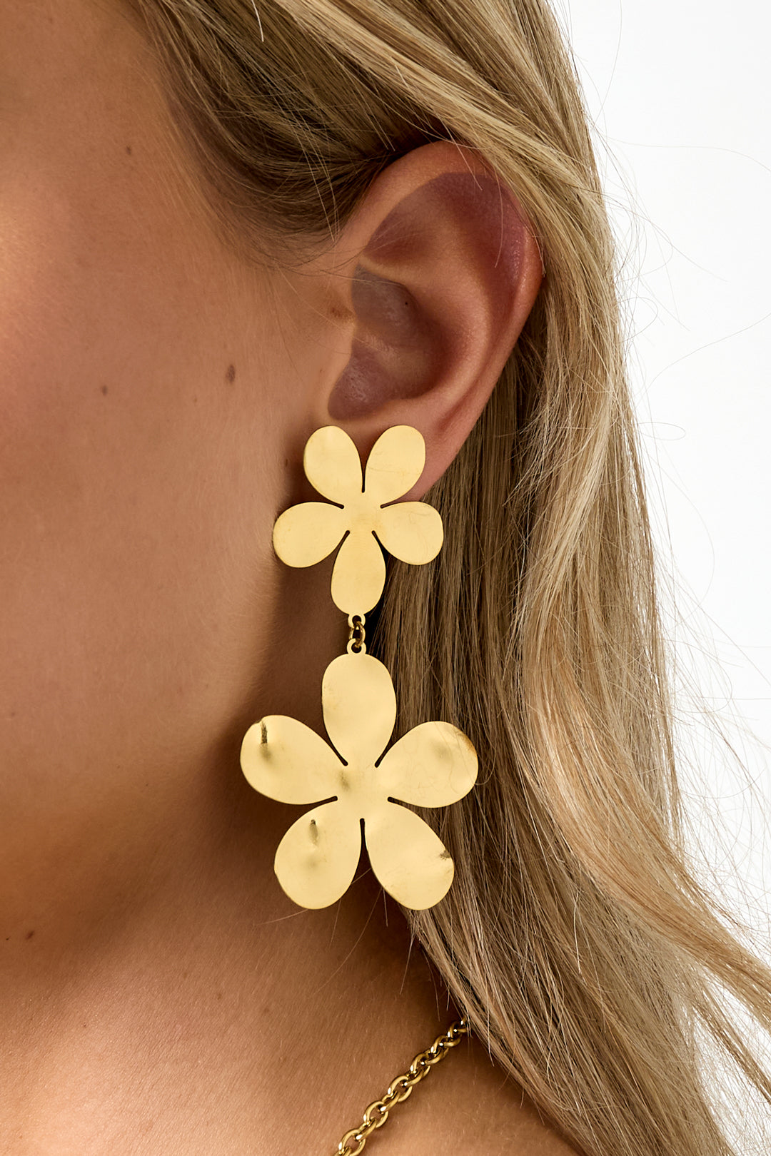 Stainless Steel Drop Earrings Flower Casual Daily Simple Series Women's jewelry