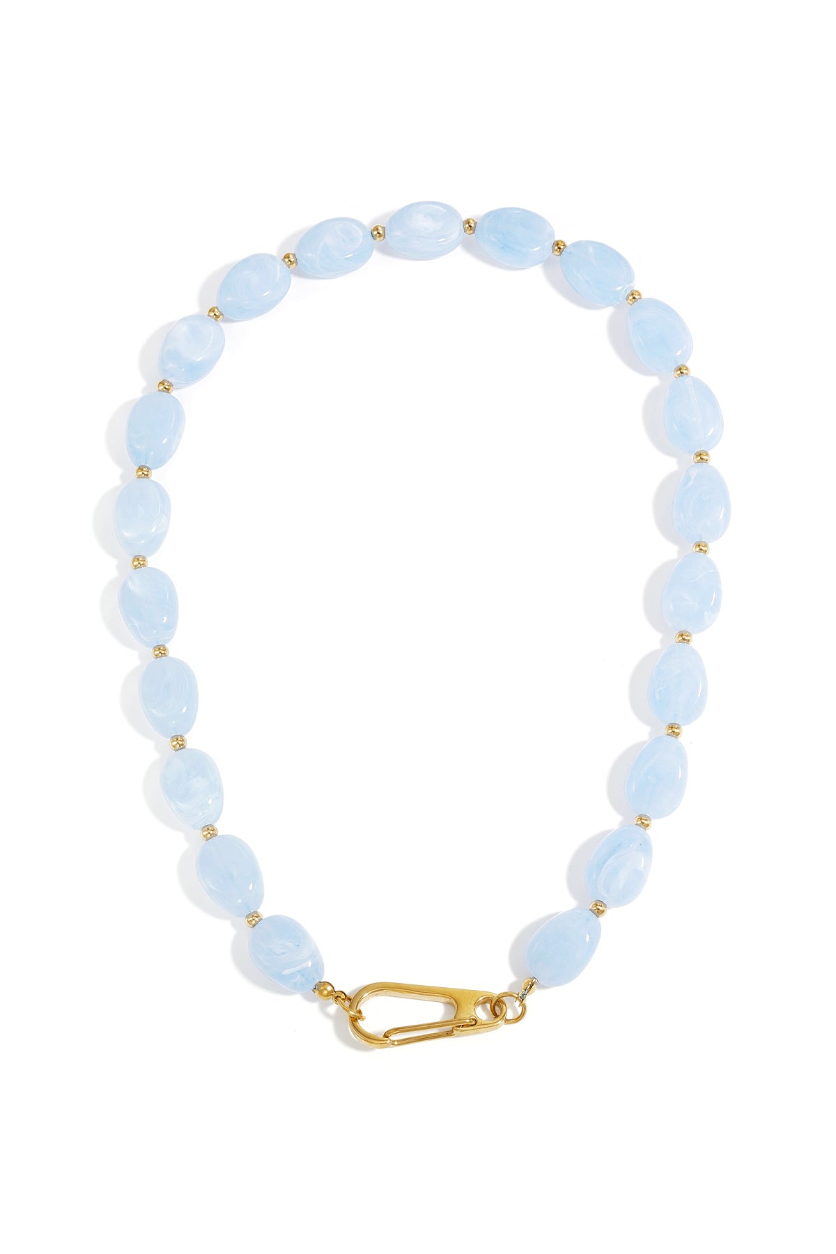 Necklace with beads and front closure design