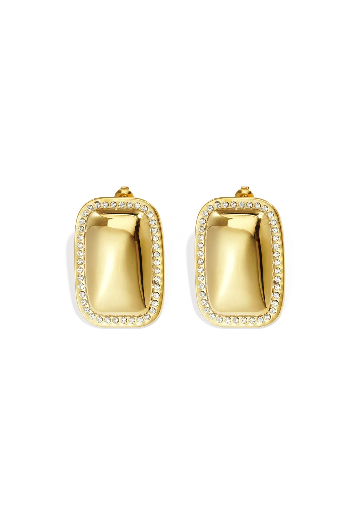 Stainless Steel Stud Earrings rectangle Casual Daily Simple Series Women's jewelry