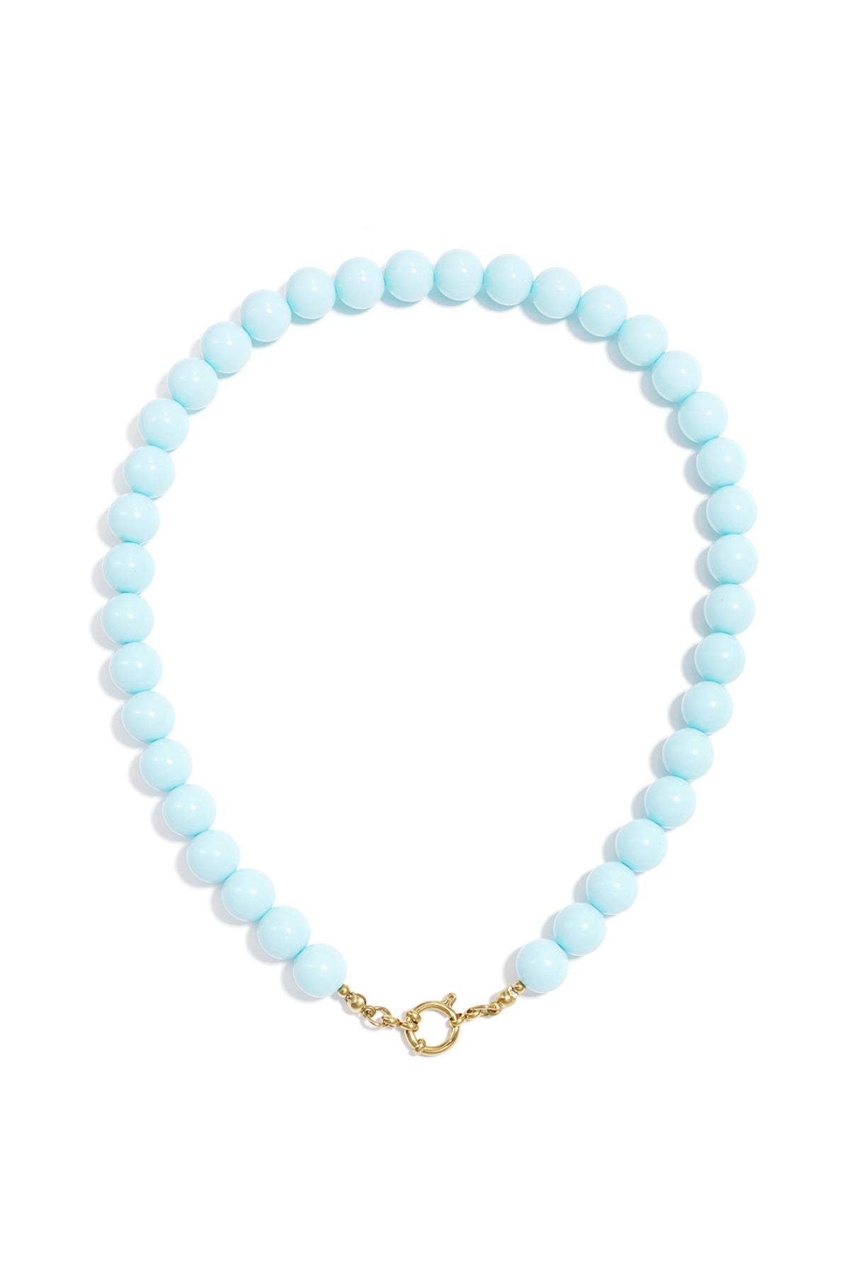 Colored small bead necklace-12mm