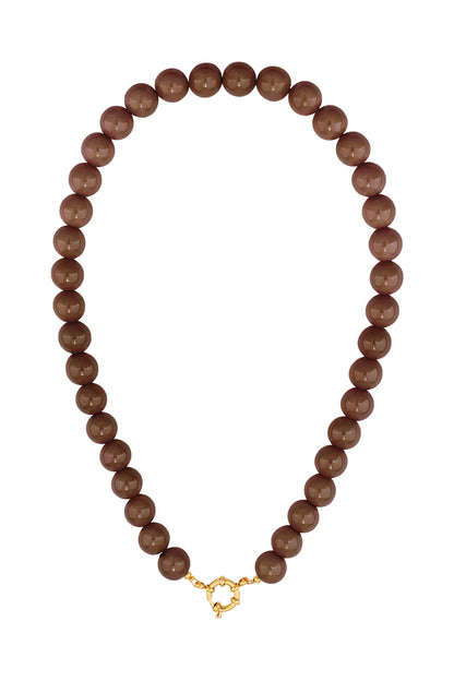 Colored small bead necklace-12mm