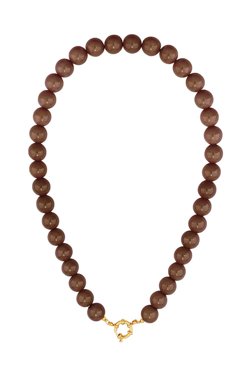 Colored small bead necklace-12mm