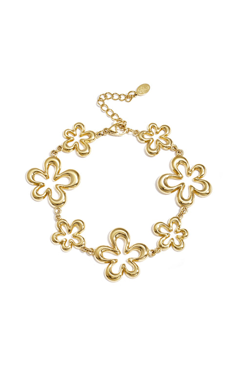 Stainless Steel Charm Bracelets Flower Casual Daily Simple Series Women's jewelry