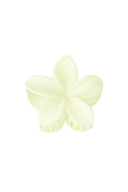 Hair clip flower - cream Plastic