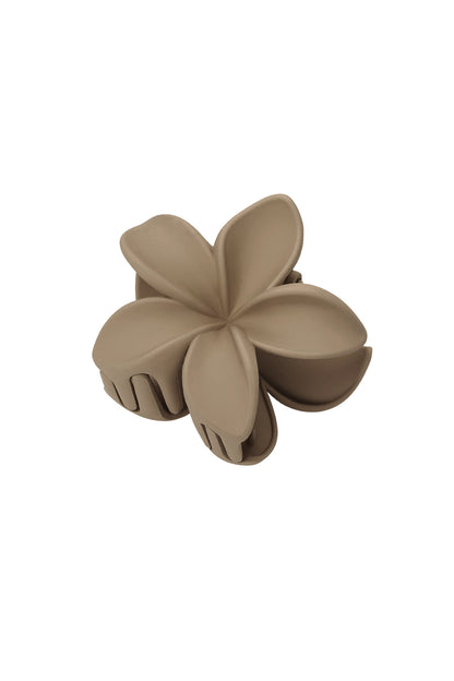 Hair clip flower - cream Plastic