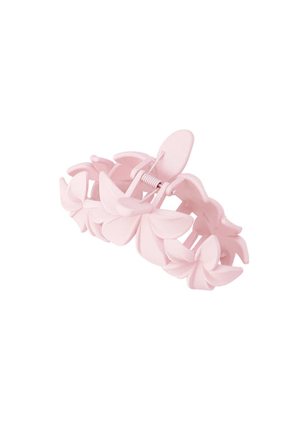 hair clip with large flowers - cotton candy pink