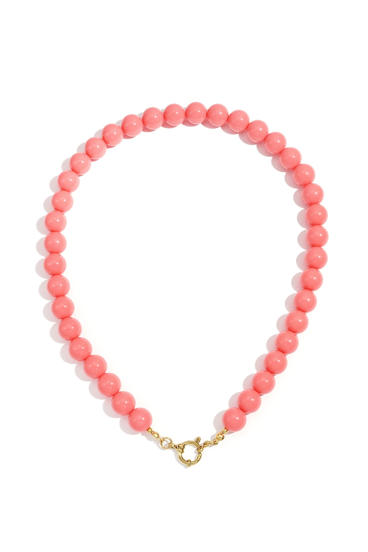Colored small bead necklace-12mm