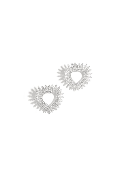 Copper Stud Earrings Heart Elegant Christmas Luxurious Series Women's jewelry