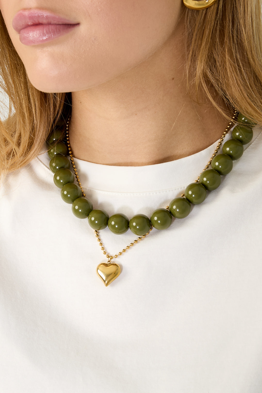 Large colored necklace - 15mm