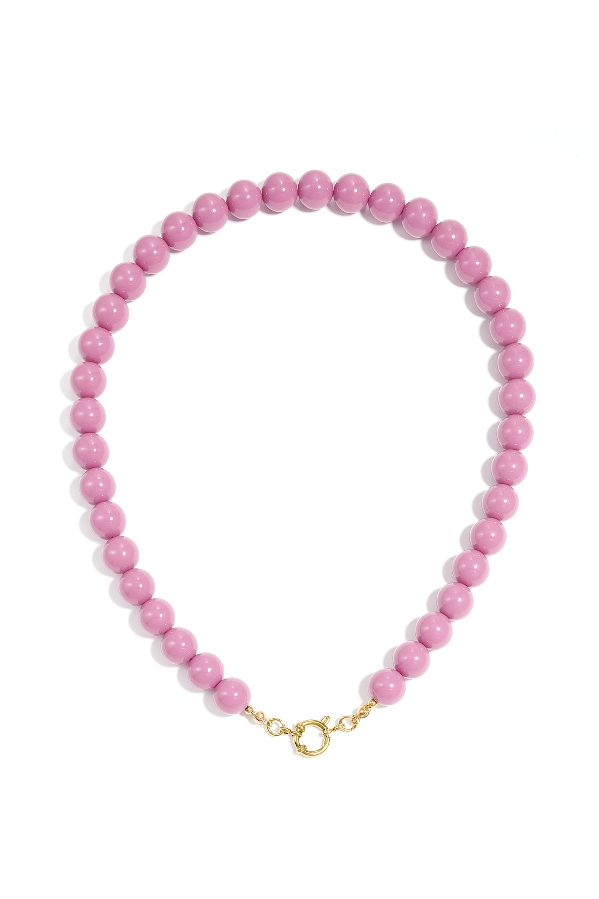 Colored small bead necklace-12mm