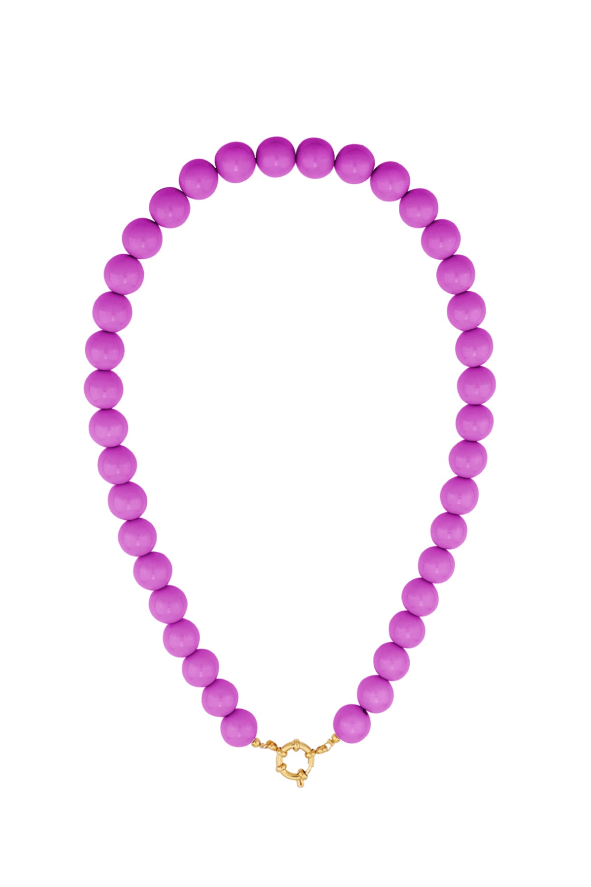 Colored small bead necklace-12mm