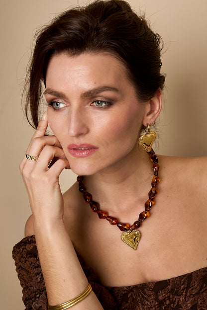 Acrylic Beaded Necklaces Heart Retro Daily Romantic Series Women's jewelry
