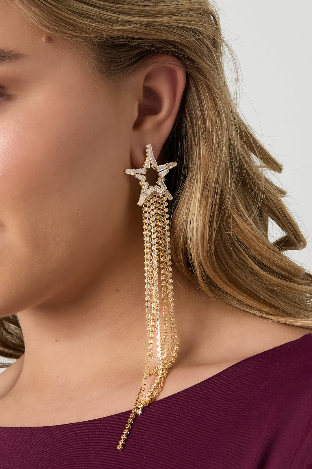 Copper Dangle Earrings Star Elegant Christmas Luxurious Series Women's jewelry