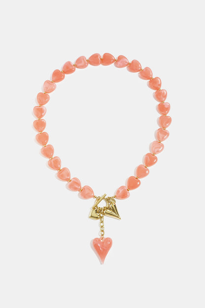 Stainless Steel Beaded Necklaces Heart Casual Daily Romantic Series Women's jewelry