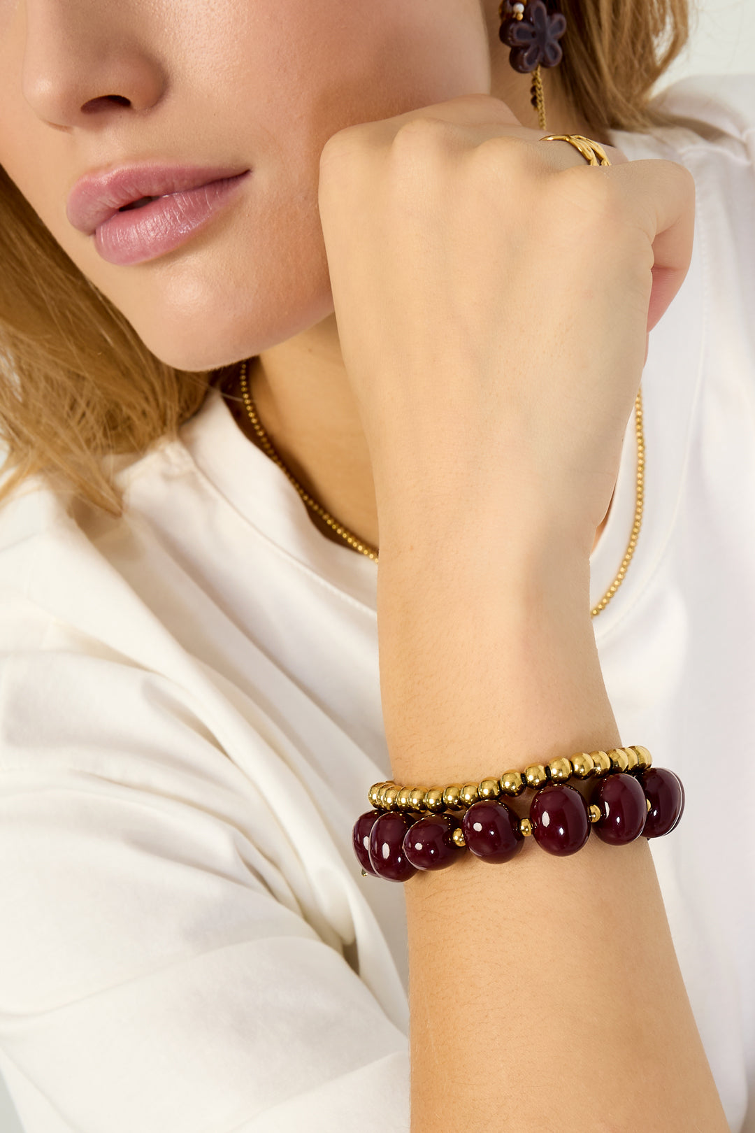 Acrylic Beaded Bracelets Beads Casual Daily Simple Series Women's jewelry-15mm*12.5mm