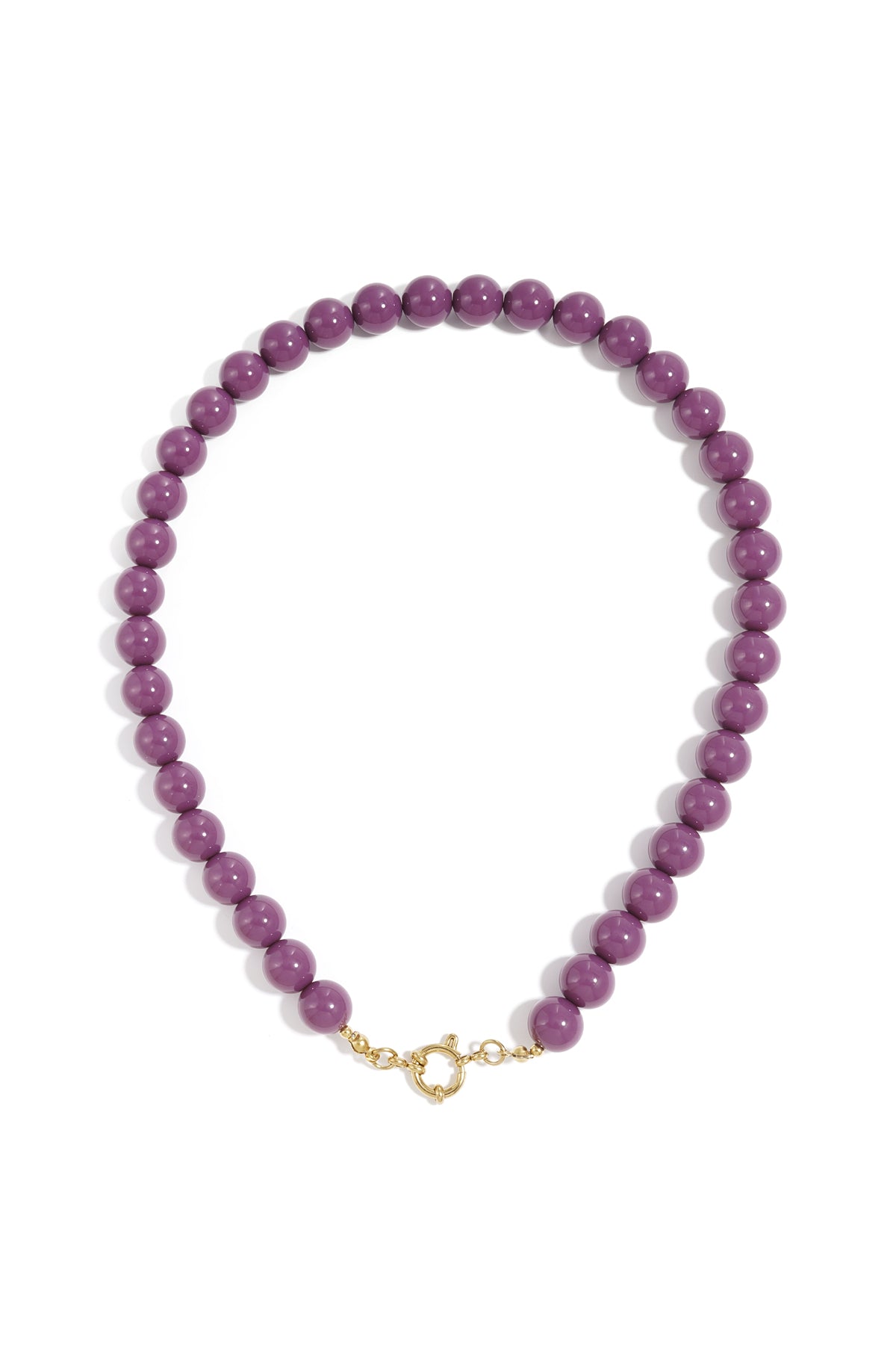 Colored small bead necklace-12mm