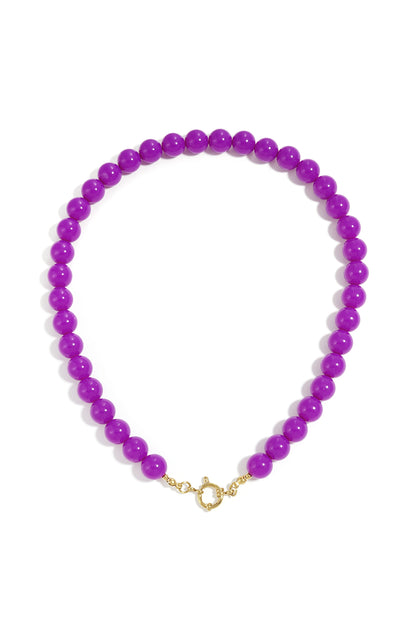 Colored small bead necklace-12mm